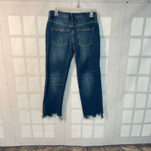 FREE PEOPLE STRAIGHT UP BAGGY MEDIUM WASH HIGH RISE JEANS size 25 - Picture 5 of 12